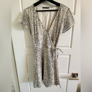 Snake Print Wrap Mini Dress from Abercrombie Size L